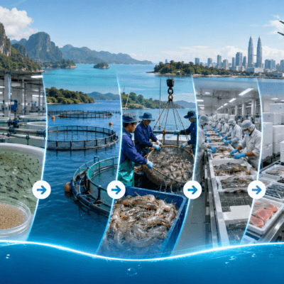 Integrated Malaysian aquaculture and seafood supply chain from hatchery to export
