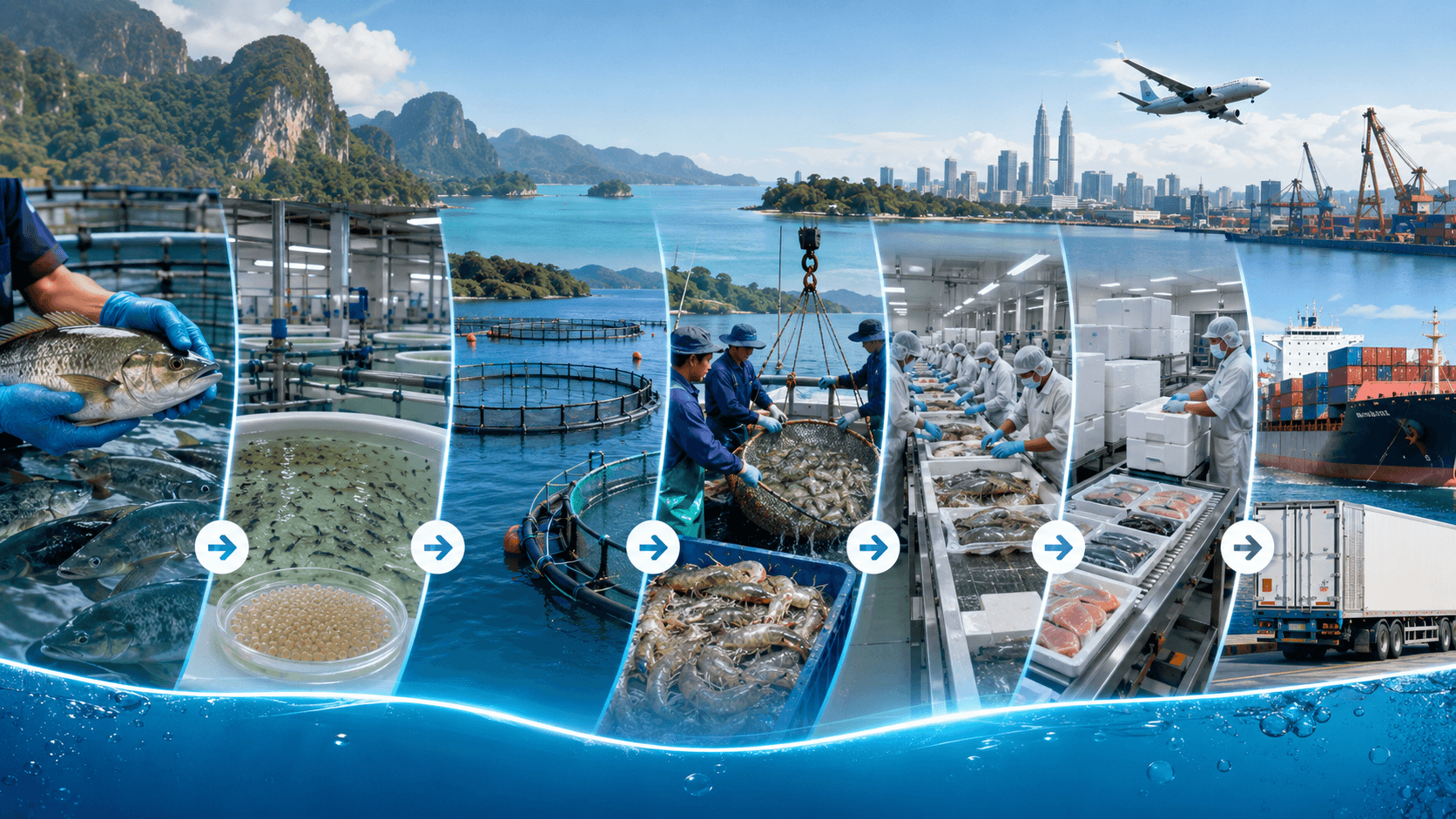 Integrated Malaysian aquaculture and seafood supply chain from hatchery to export
